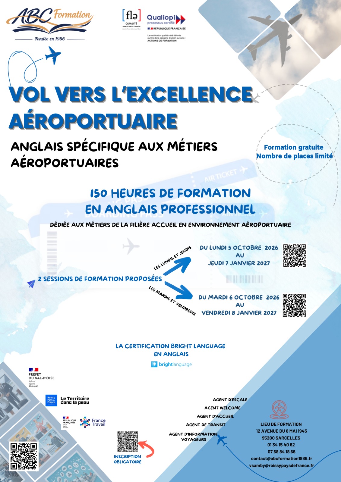 Affiche Vol vers l'Excellence Aéroportuaire, ABC Formation