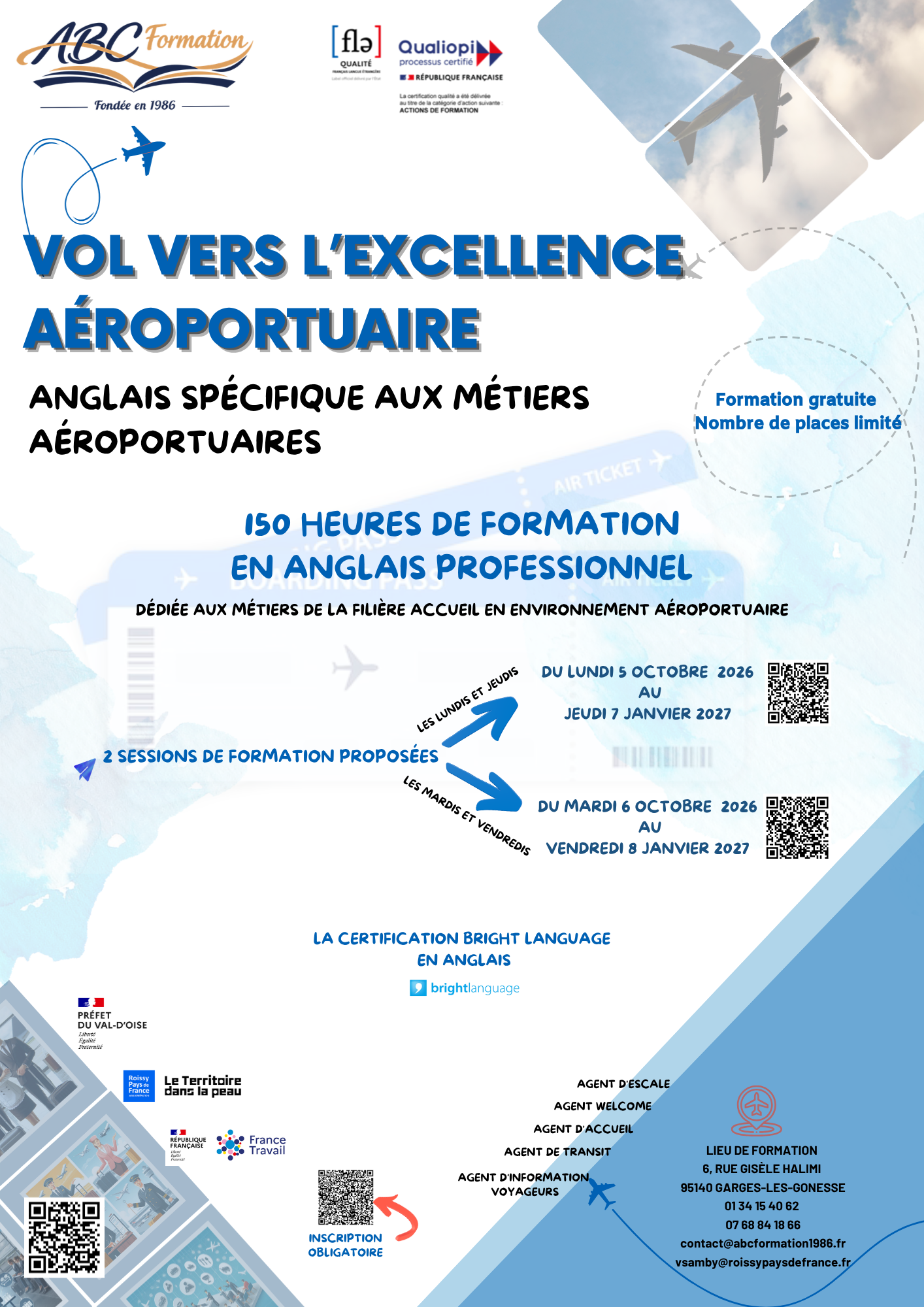 Affiche Vol vers l'Excellence Aéroportuaire, ABC Formation